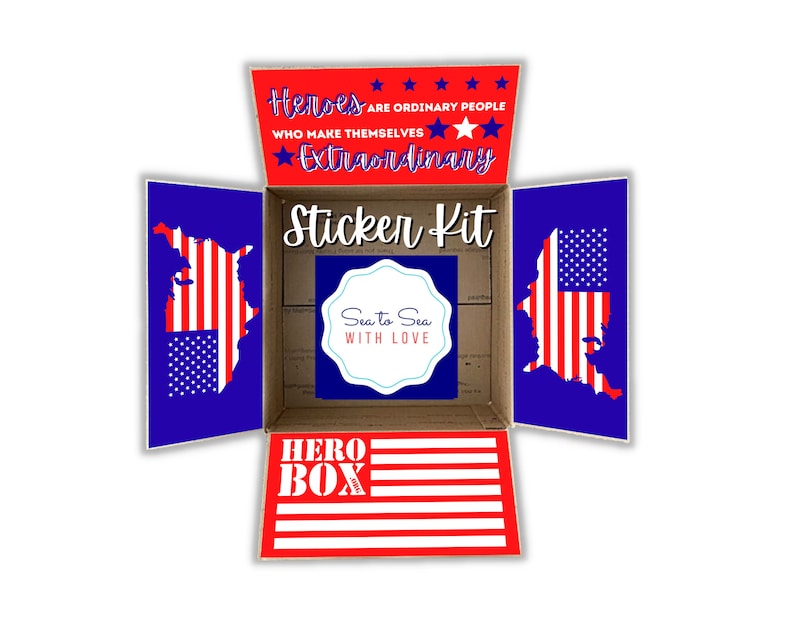 Care Package Flaps, Care Package Sticker Kit, Deployment Care Package, Deployment Package, Military, College, Missionary, Hero Box image 1