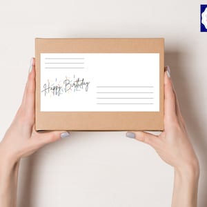 Shipping label care package | address sticker | address label |care package label | Happy Birthday | Birthday | Long Distance