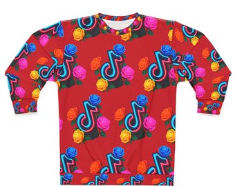 TikTok Hoodie, Christmas TikTok Gift Vibrant Floral Sweatshirt-Creator Gift Unisex Gift