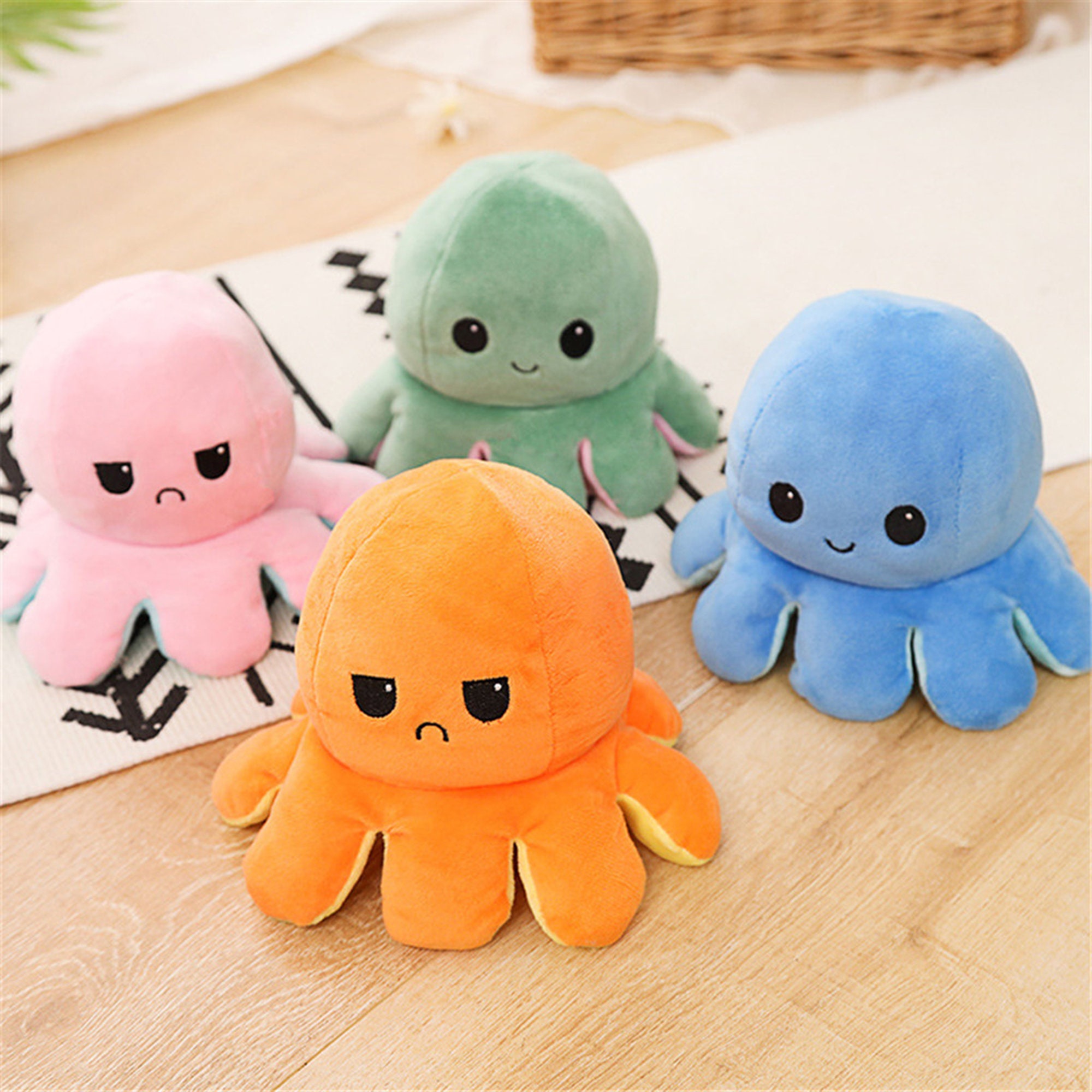 Reversible Mood /Octopus Plush / Octopus Plush Mustache | Etsy