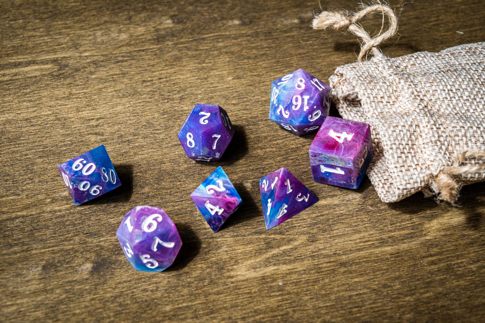 Handmade Dnd Cube Set Sharpedged the Wizard's Etsy