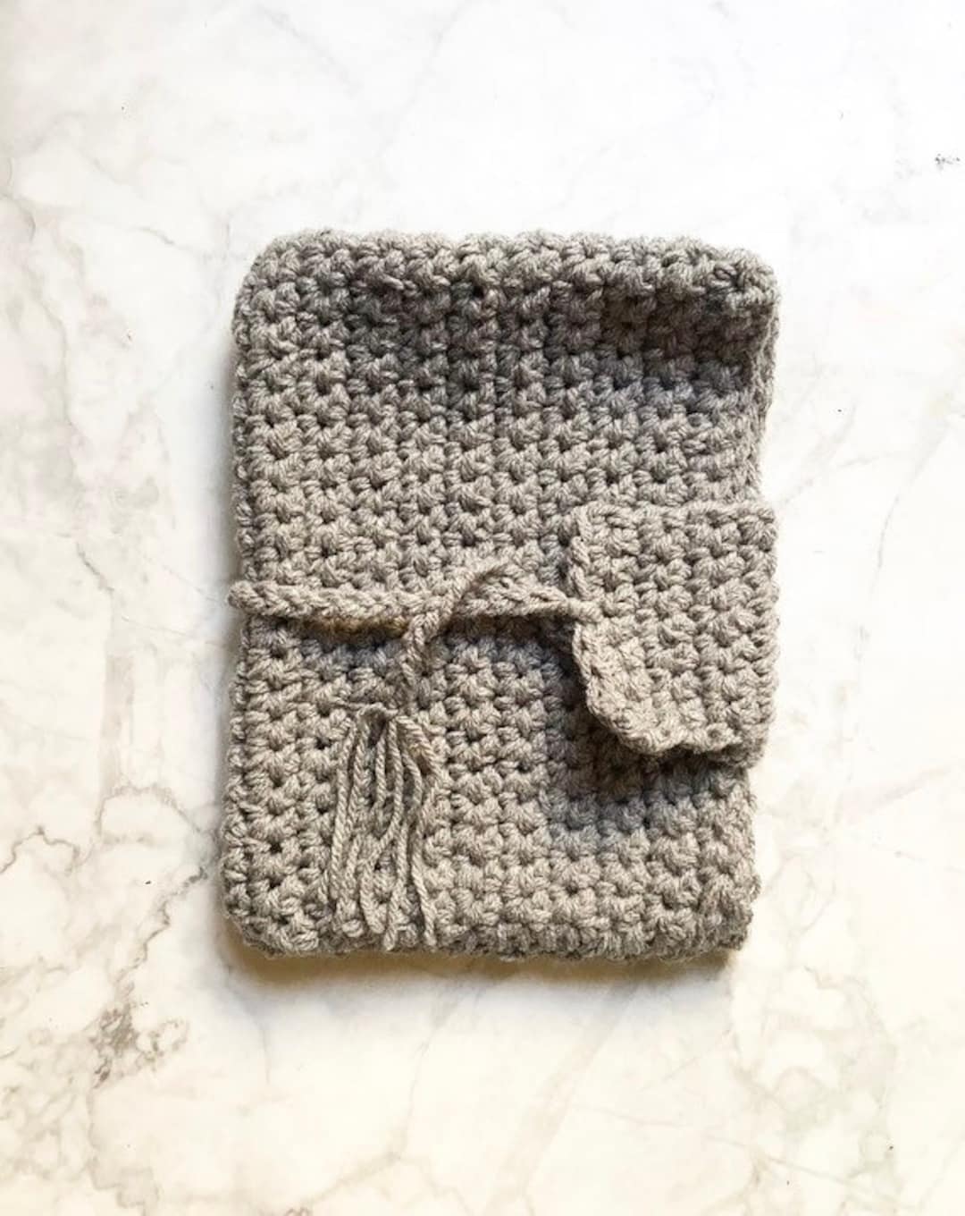 Crochet Book Cover Protection Book Sleeve Knit Crochet Gray Decoration ...