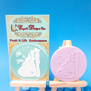 Bride and Groom Embosser Stamp /Wedding Embosser Stamp /Cookie Embosser, Cupcake Topper Embosser, Fondant Stamp, Fondant Embosser Engagement