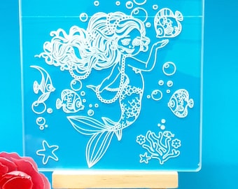 Mermaid Embosser Stamp para cupcake de galletas, Baby Shower Embosser Stamp under the sea, Cupcake cookie Topper Embosser, Fondant Stamp, Embosser