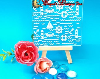 Nautical Motif Embosser Stamp / Embosser Stamp /Cookie Embosser, Cupcake Topper Embosser, Fondant Stamp, Fondant Embosser Engagement