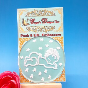 Baby Shower/Baby Sleeping Stamp /Push & Lift Embosser Push Stamp, Cupcake Topper Embosser, Fondant Stamp, Fondant Embosser Baby Sleeping