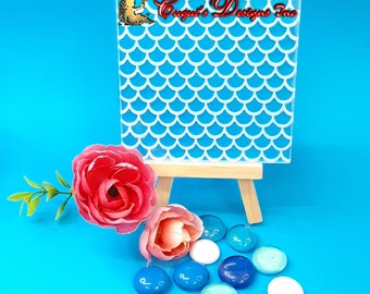 Mermaid Fish Scale Tile Embosser Stamp / Embosser Stamp / Cookie Embosser, Cupcake Topper Embosser, Fondant Birthday StampEmbosser