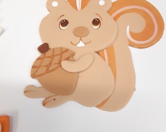 Woodland Squirrel cookie cutter, woodland Animals cupcake topper cutter, Baby shower woodland creatures themed cutters, Squirrel cutter