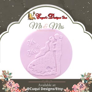 Mr & Mrs Fondant Embosser Stamp . Embosser Stamp Supplies for handmade cupcakes and cookies fondant toppers for  wedding and craft favors