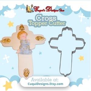 Cross Cake Topper Metal Cutter , Crucifix for Baptism,Holly Communion,Christening to use with Fondant, Cold Porcelain, Cookie, polymer clay