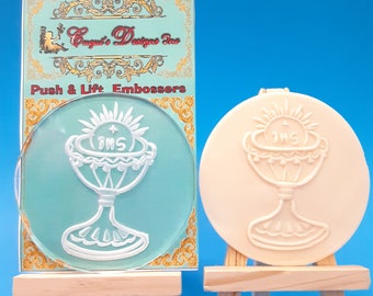 Chalice Embosser Stamp / Religious Embosser Stamp /Push & Lift Embosser Push Stamp, Cupcake Topper Embosser, Fondant Stamp, Fondant Embosser