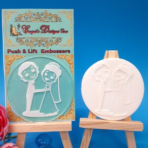 Bride and Groom Embosser Stamp /Wedding Embosser Stamp /Cookie Embosser, Cupcake Topper Embosser, Fondant Stamp, Fondant Embosser Engagement