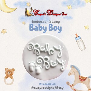 Baby Boy Fondant Embosser Supplies  for Baby Shower Cupcake Topper Cookie  Cake Decoration Baking and Party Supplies craft  souvenier