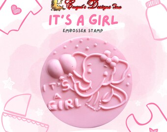 Fondant Embosser Girl Baby Shower. Supplies for Cupcake Cookies Cake Decoration . Baking Tool for Themed Elephant Party. Food grade Acrylic