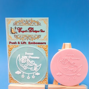 Baby Shower/Baby Unicorn  Sleeping  Stamp /Push & Lift Embosser Push Stamp, Cupcake Topper Embosser, Fondant Stamp, Fondant Embosser