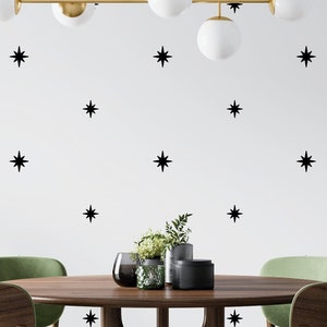 Starburst Wall Decals, Removable, Black, White, Gold, Silver — HANDMADE