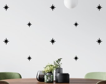 Starburst Wall Decals, Removable, Black, White, Gold, Silver — HANDMADE