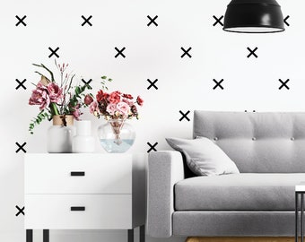 X Wall Decals, Removable, Black, White, Gold, Silver — HANDMADE
