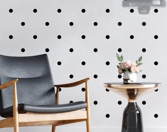 Polka Dot Wall Decals, Removable, Black, White, Gold, Silver — HANDMADE