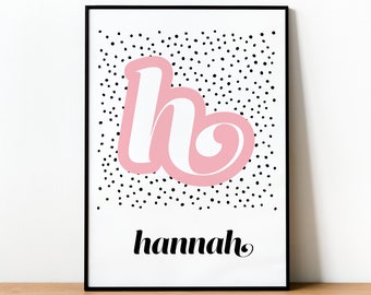 Irregular Dots Art Print, Nursery Art Print, Kids Bedroom Art Print with Custom Monogram and Name — DIY