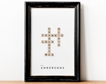 Puzzle Family Art Print with Custom Names — DIY