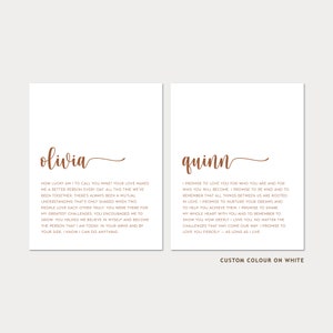 Wedding Vows Art Prints with Custom Names and Wedding Vows, Minimalist DIY image 4