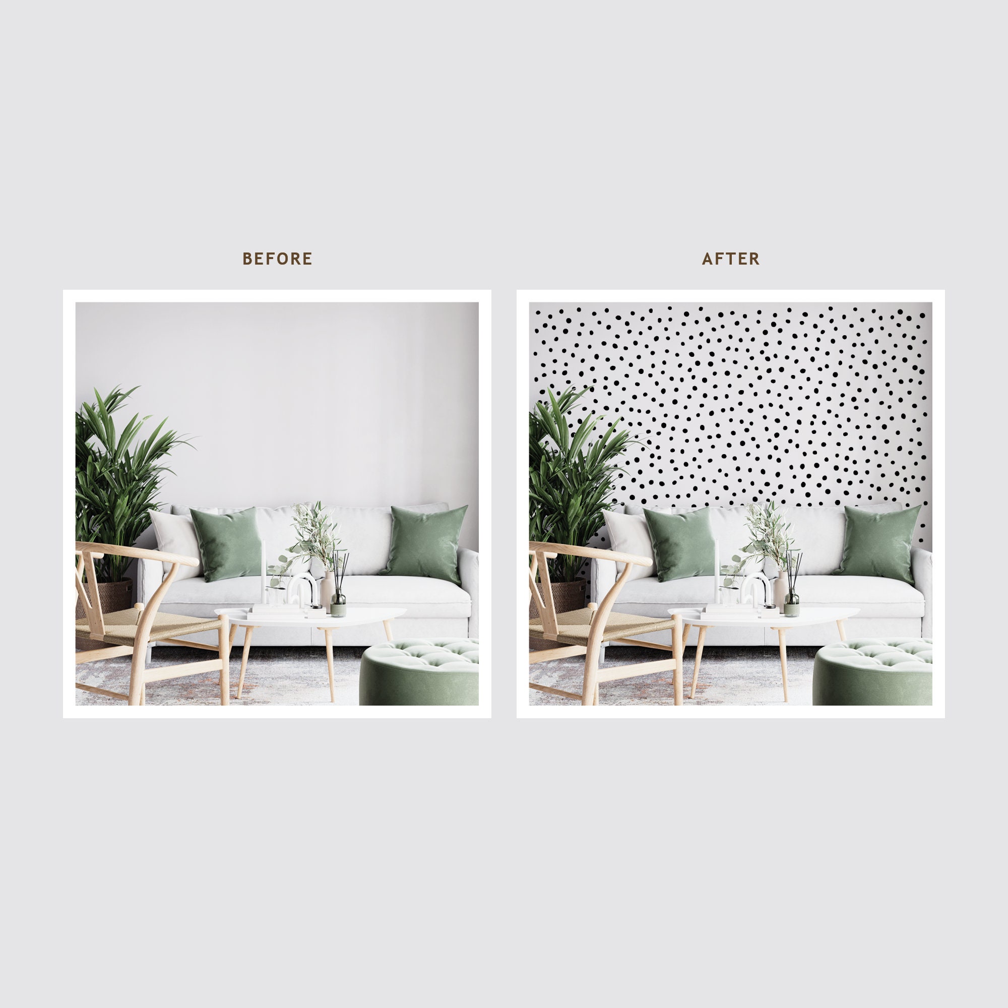 Irregular Dots Wall Decals Removable Black White Gold Etsy