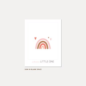 Rainbow Baby Shower Guest Book, Pink, Copper INSTANT DOWNLOAD image 4