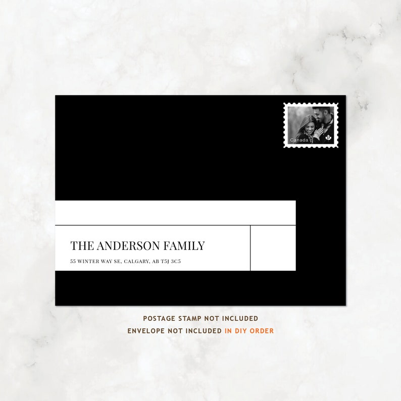 Arch Wedding Invitation Set, Photo, Minimalist, Black and White DIY or PRINTED image 3