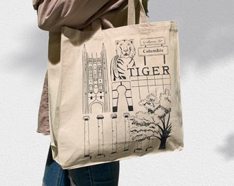 Como Tote | Columbia Missouri Hand-Drawn Natural Canvas Tote Bag