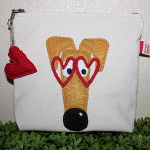 LOVE Greyhound Pouch, Dog Purse, Greyhound