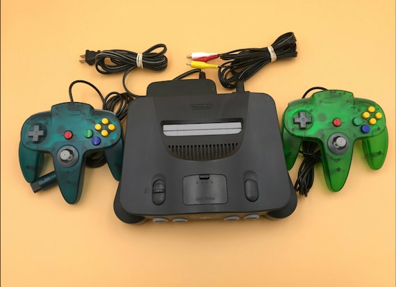 Nintendo 64 N64 Charcoal Black Console Region Free Original Controller  Jumper Pak Original Wires Bundle in Original BOX -  Sweden