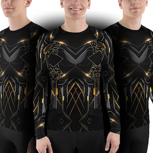 Futuristic Cyberpunk Armor Rash Guard Spacesuit Scifi Cosplay Future Ninja Anime Costume Assassin Superhero Outfit Athletic Workout Shirt