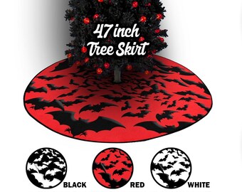 Goth Christmas Tree Skirt Decoration Witchy Gothic Holiday Vampire