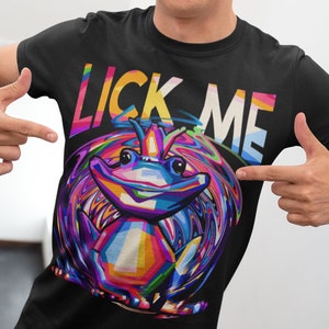 Lick Me Trippy Frog Shirt, Psychedelic Rave T-Shirt, Funny Acid Toad Graphic Tee for Ravers