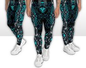 Men Leggings Futuristic Cyberpunk Armor Scifi Cosplay Anime Spacesuit Meggings Cybergoth Outfit Halloween Costume Athletic Pants Athleisure