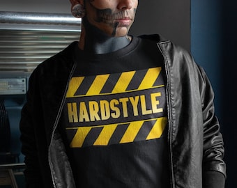 Camiseta con señal de precaución de hardstyle, ropa rave edm, atuendo de DJ de rawstyle, hard techno, ropa raver kandi, ropa hardcore, gabber, psystyle