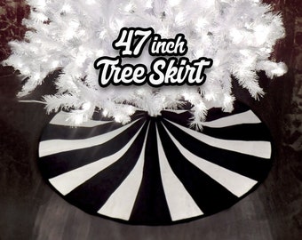 Black and white striped tree skirt hotsell