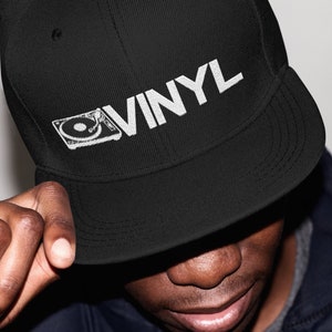 Vinyl Dj Snapback Hat, Gift Idea for Djs Old School Ravers House Hiphop Edm Techno Cap, Turntablist Junglist Dnb Rave Turntable Life Vibes