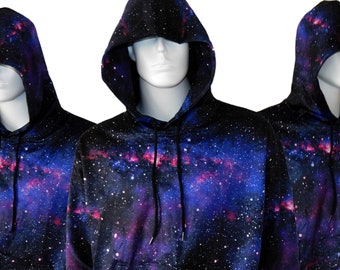 Galaxy Hoodie Unisex Space Hoodie Cosmic Pullover Sweatshirt Dark Rave Clothing Hooded Sweater