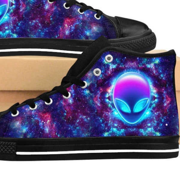 Nebula Red Galaxy Space Men's High Top Shoes