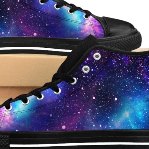 Space Blue Galaxy Men's High Top Shoes