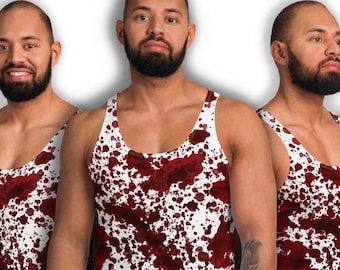 Bloody Tank Top, Evil Halloween Costume Shirt, Blood Splattered Stained Dripping Gothic Goth Vampire Macabre Horror Gory Morbid Scary Creepy