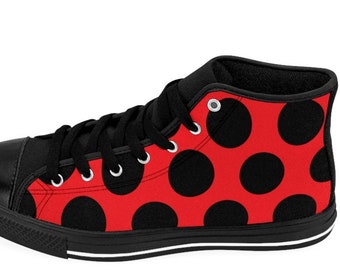 Cartoon Ladybug Ladybird Lover Women's Low Top Shoes Custom Canvas Shoes 
