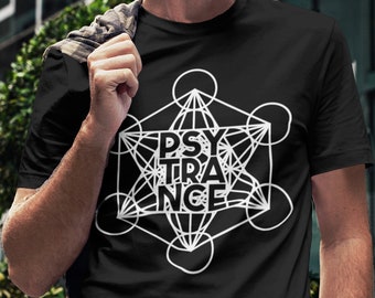 Psytrance Sacred Geometry Shirt Metatrons Cube Psychedelic Trance Goa Prog Techno Rave Edm Clothing Outfit Wear Top Tribe Spiritual Festival