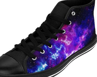 Mens Galaxy Shoes, Outer Space Sneakers Astronomy Rave Nebula Universe Milky Way Planets Colorful Astronomer Footwear Clothing Outfit Wear