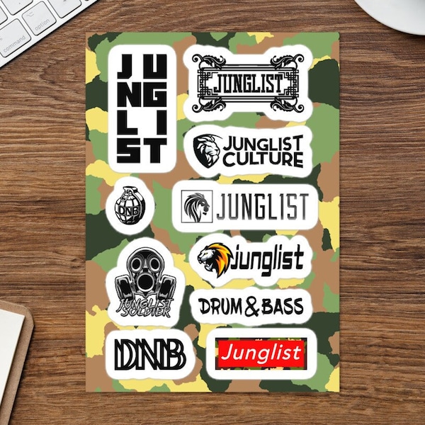 Rave Stickers Dnb Sticker Sheet Drum N Bass Culture Everyday Junglist Massive Junglette Neurofunk Vinyl DJ Turntablist Basshead Riddim Dub