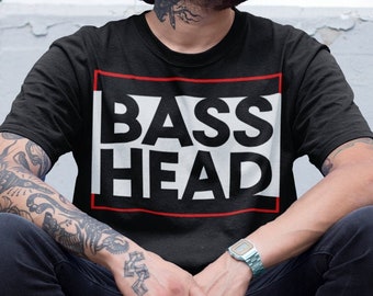 Basshead Shirt, Junglist Dubstep Drum N Bass Head Headbang Riddim Rave EDM Dj Festival Drop the Beat Dub Techno Trap Dnb Psytrance Hardstyle