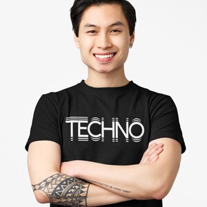 Techno Dj Shirt Trippy Rave Edm Festival Wear T-Shirt Outfit, Tech Deep House Music Clothing Techno Snob Psytrance Goa Streetwear Aesthetic