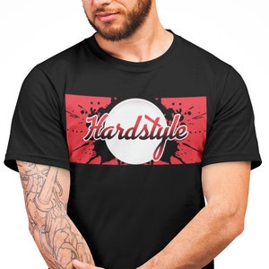 Hardstyle Shirt, Rave EDM T-Shirt, Black and Red Rawstyle Outfit, Raver Clothing
